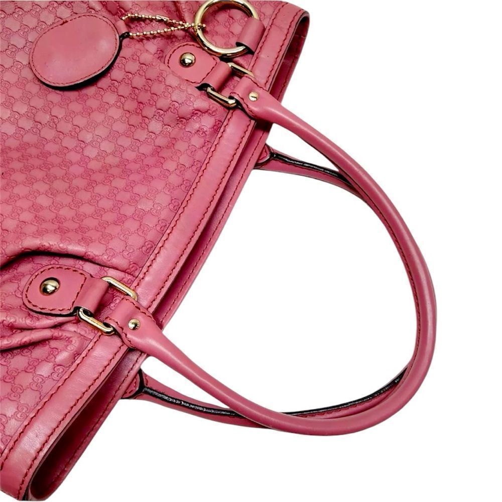 Auth Gucci Rose Pink Microguccisima Leather Tote Sukey Two-Way Satchel - Picture 5 of 9